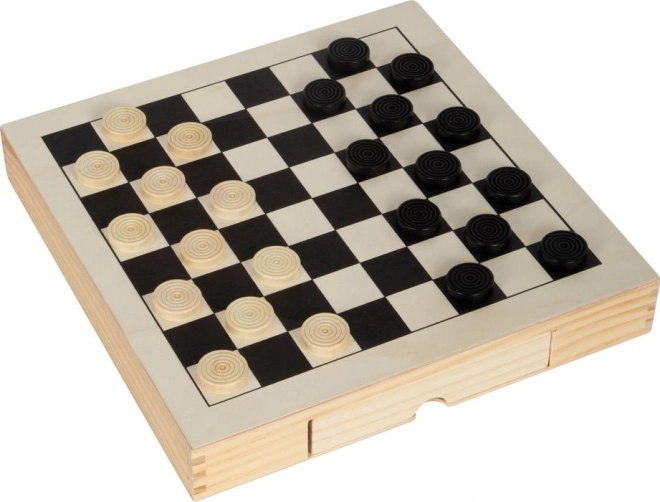 Small Foot Dřevěné kompaktní šachy 3v1