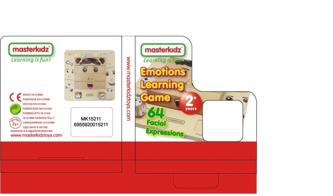 Desková hra Nauka emocí Montessori - dřevěná tabule