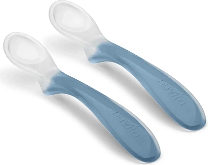 Sada silikonových lžiček pro děti, powder blue, 2 ks