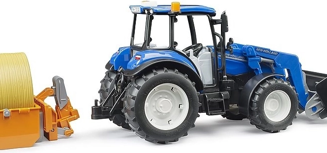 Bruder Traktor New Holland T5.120 s čelním nakladačem a korbou