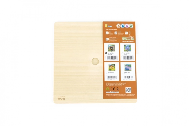 Dřevěné puzzle 9 dílků - panda červená