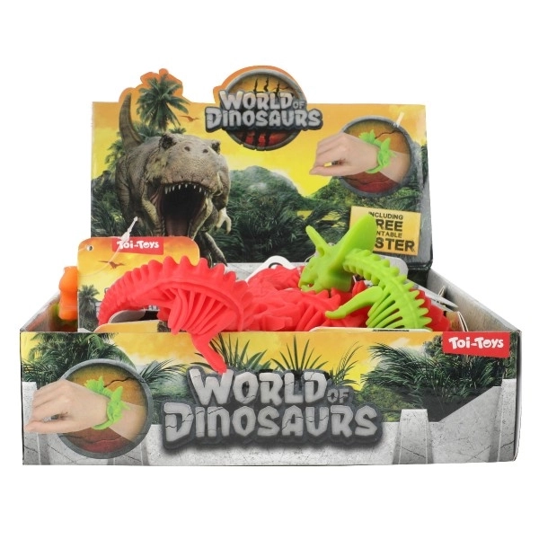 Dinosauří natahovací silikonový náramek