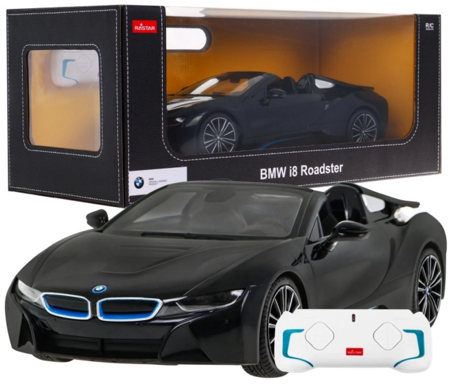 BMW i8 Roadster RASTAR model 1:12 Auto na dálkové ovládání + 2,4 GHz dálkové ovládání – Černé