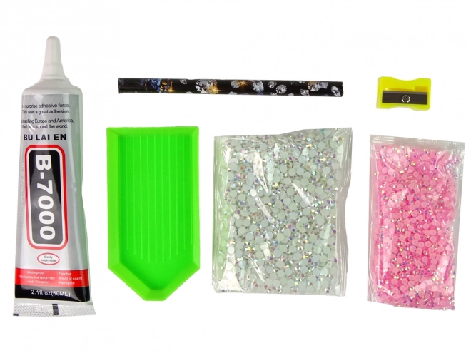 Sada jednorožec DIY Diamanty Krystaly Růžová