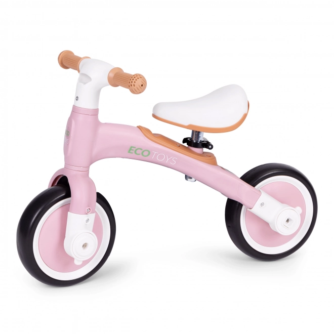 Balanční kolo s pedály - tréninková postranní kolečka 3v1 ECOTOYS – Růžové