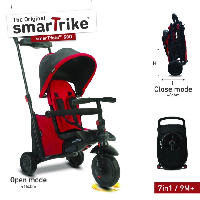 Tříkolka Smart Trike 7 v 1 Smartfold 500 červená