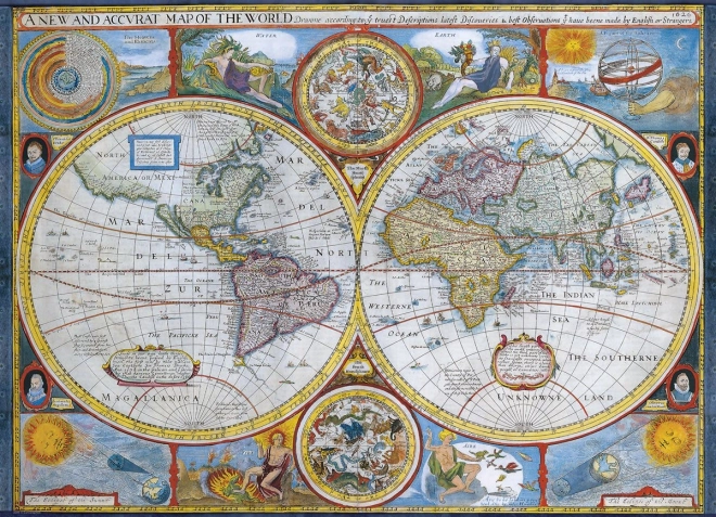 Starodávná mapa světa puzzle 1000 dílků