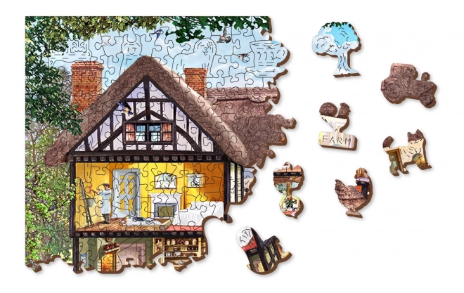 WOODEN CITY Dřevěné puzzle Dům na letní sezónu 2v1, 505 dílků EKO