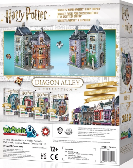 WREBBIT 3D puzzle Harry Potter: Kratochvílné a kouzelnické kejkle a Denní věštec 285 dílků