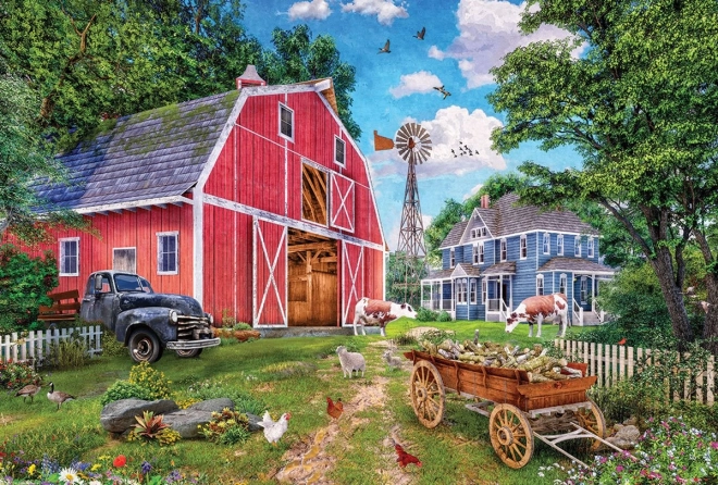 EUROGRAPHICS Puzzle v plechové krabičce Rodinný statek 550 dílků