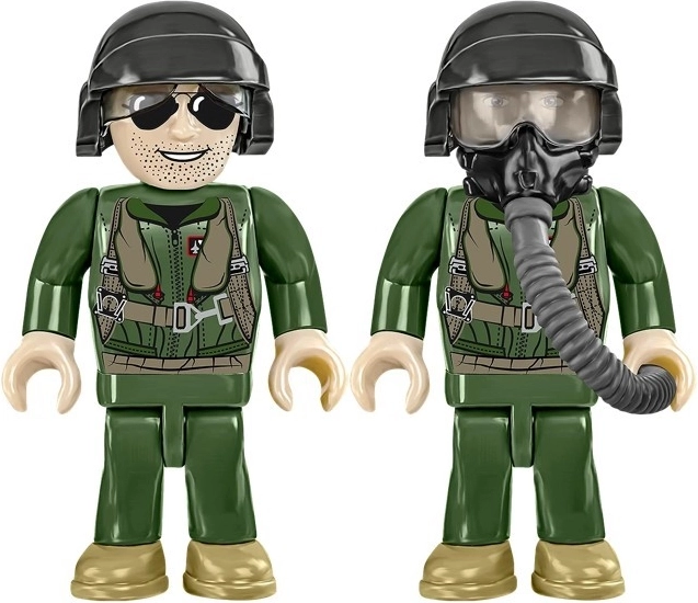 Realistické figurky pilotů ve vojenském oděvu