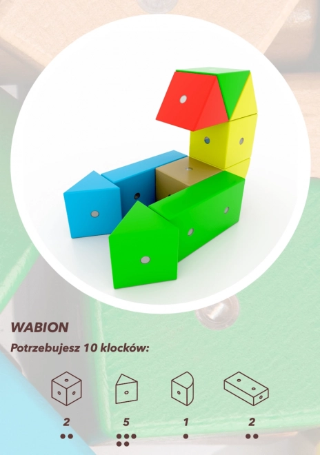 Dřevěné magnetické kostky WABI, 20 kusů