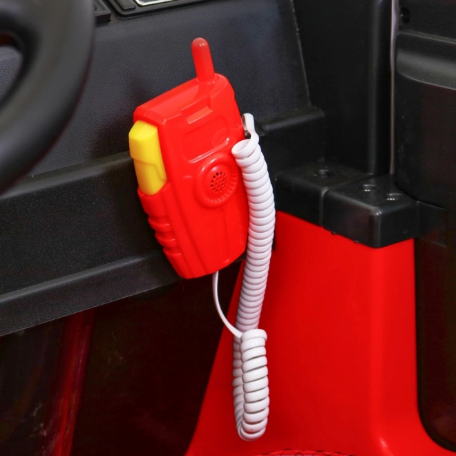 Dětské hasičské auto na baterie + Vodní dělo + Megafon + Hasičský kohout + Pilot