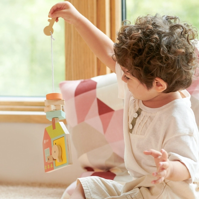 Classic World Montessori dřevěné navlékání klíče a dveře 11 ks