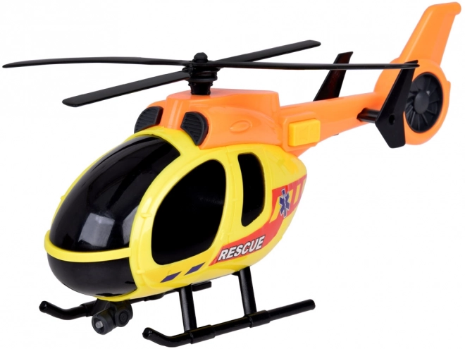 Záchranná sada náklaďák, helikoptéra a auto s efekty zvuku a světla