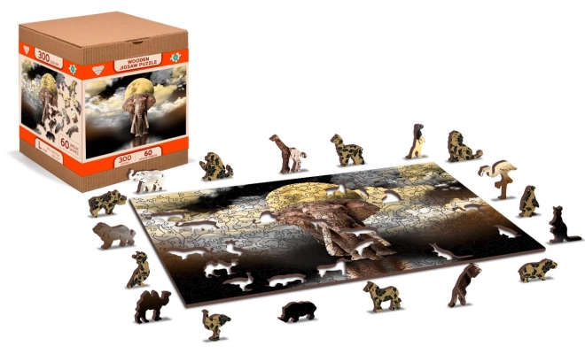 Dřevěné puzzle Sloní sny
