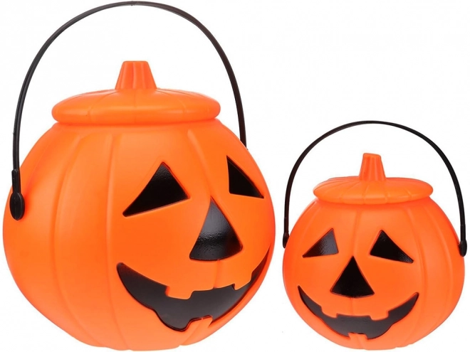 Halloweenský kbelík na cukroví v dýňovém designu