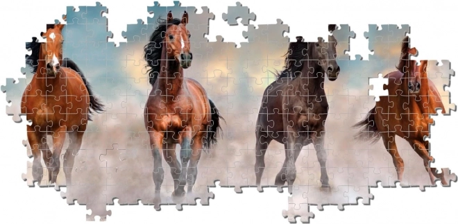 Puzzle 1000 Kousků Compact Panorama Koně