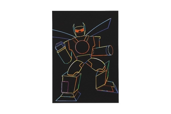 Škrabací obrázek barevný transformers 4 listy A4 20x27cm v sáčku