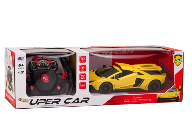 RC Sportovní auto 1:12 Otevírací dveře žluté