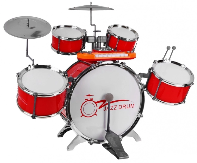 Hudební sada Percussion + Keyboard + Mikrofon + Zvuky a světla – Červená
