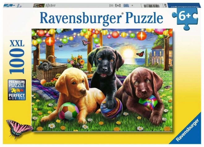 RAVENSBURGER Puzzle Psí piknik XXL 100 dílků
