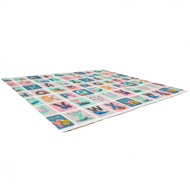 Vzdělávací oboustranná skládací pěnová podložka abeceda zvířat 180 x 200 cm