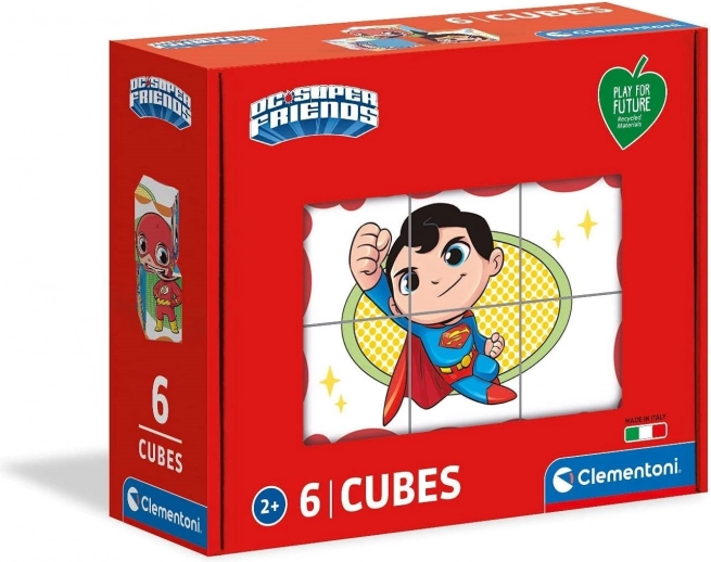 Obrázkové kostky DC Super Friends Play for Future (6 kostek) – Clementoni