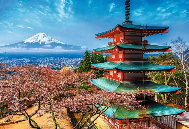 Puzzle krajina hora Fudži Japonsko 1500 dílků