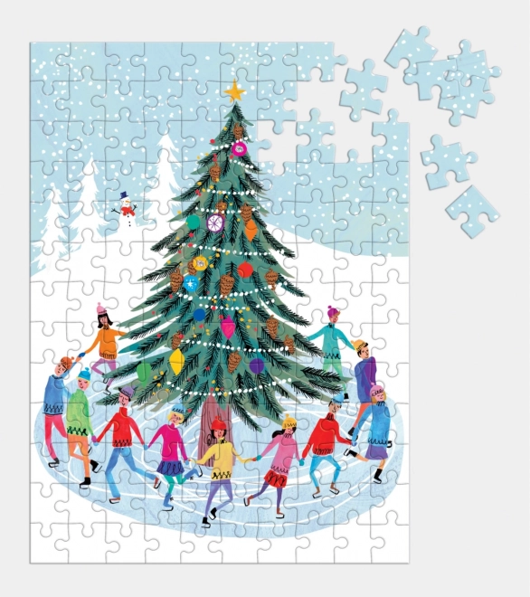 GALISON Puzzle Bruslení kolem vánočního stromu 130 dílků