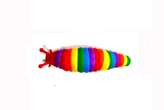 Barevná antistresová housenka 18 cm