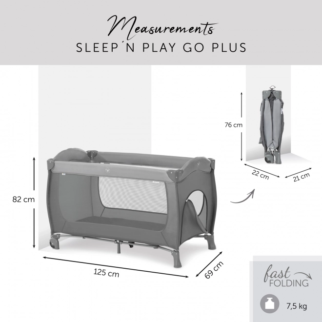 Hauck Cestovní postýlka Sleep n Play Go Plus grey ¨