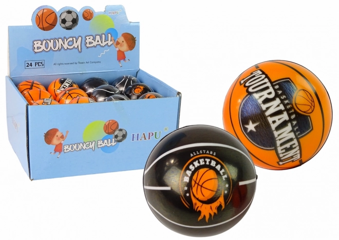 Měkký míček pro děti černo-oranžový 7 cm