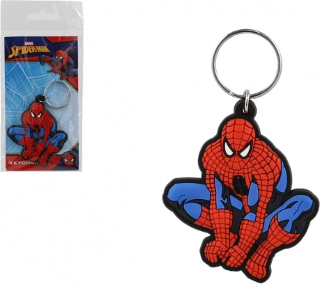 Gumová klíčenka MARVEL SPIDER-MAN, sedící postava, 6 cm