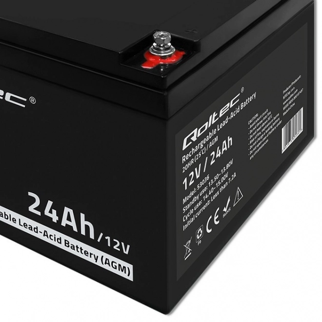 Akumulátor AGM 12V 24Ah Qoltec