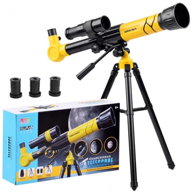 Dětský Teleskop na Stativu s Přiblížením 20x 30x 40x – Žlutá