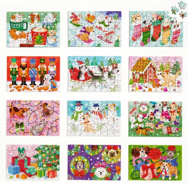 Předvánoční odpočítávání Puzzle sada 12 ks