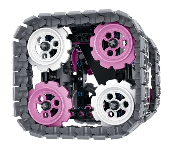 Robot RC skládací plast 15x23cm 2,4GHz na baterie se světlem, zvukem v krabici 31x23x7cm – Růžový