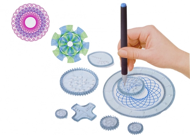 Geometrická sada Spirograf Kruhy Pera Modelovací hlína 28 El