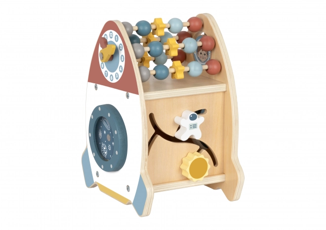Dřevěná aktivní raketa s labyrintem Tooky Toy