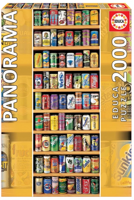 EDUCA Vertikální puzzle Plechovky 2000 dílků
