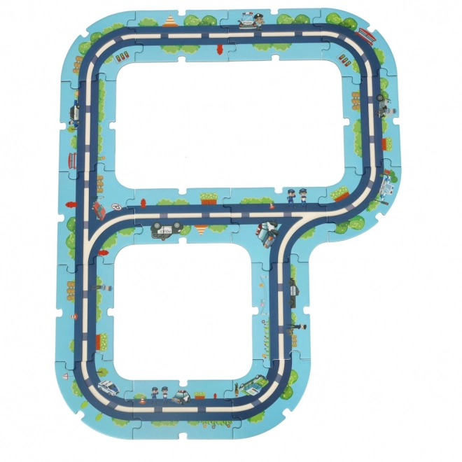 Autodráha puzzle policie 47 dílků