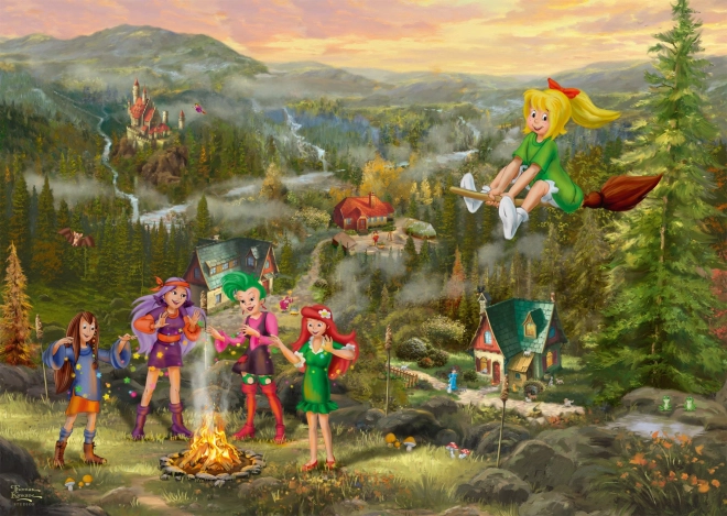 Puzzle Malá čarodějka Bibi: Slet malých čarodějnic 1000 dílků