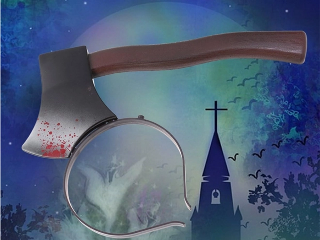 Halloweenská čelenka s plastovou sekerou