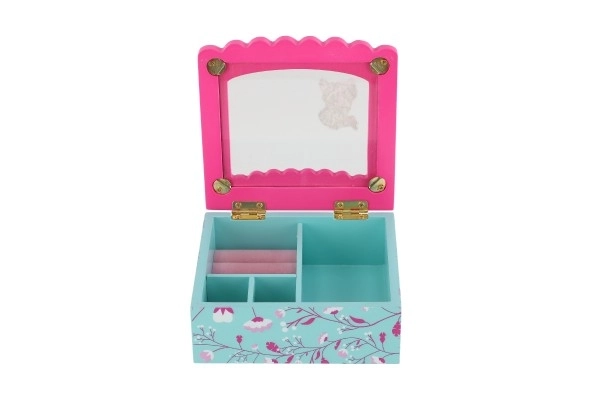 Skříňka šperkovnice Princess odklápěcí vrch dřevo 12,5x12x5x5cm v krabičce