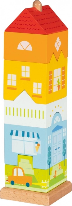 Barevné puzzle městský dům-věž