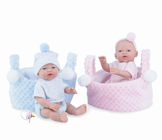 Marina & Pau 200-AP Panenka - koupací miminko New Born holčička v košíčku - 21 cm