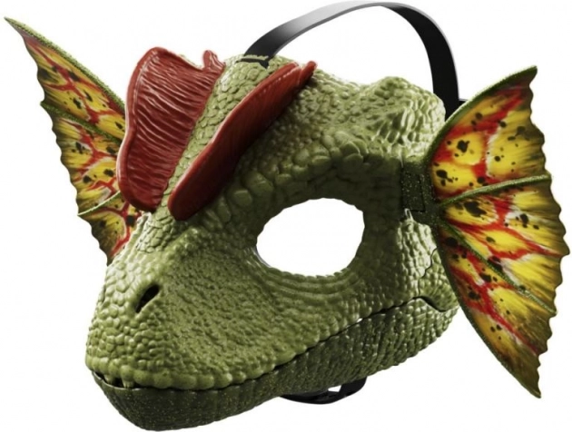 Dilophosaurus maska Jurský svět se zvuky a vodním efektem