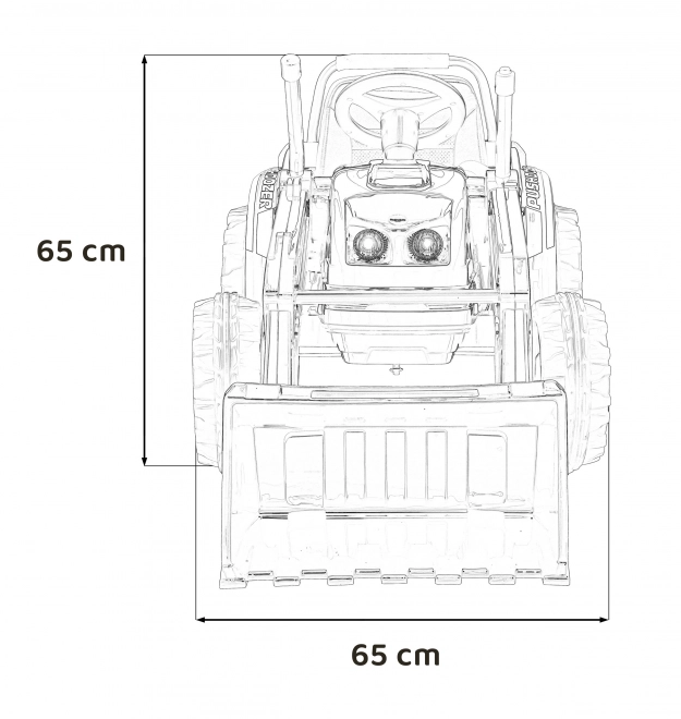 Dětský červený traktor a bagr na baterie s pohyblivou lžící