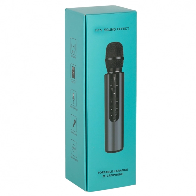 Bezdrátový mikrofon na karaoke Bluetooth černý – Černý